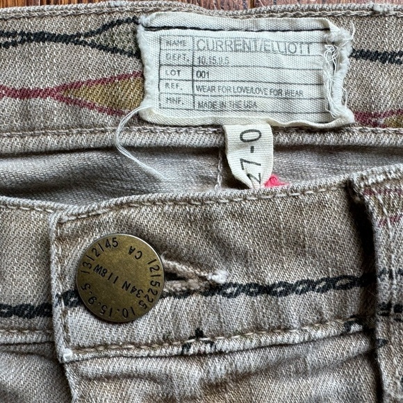 Current Elliott Ankle Skinny Jeans Women’s 27 Low Rise Tribal Destroyed Denim - Picture 3 of 7